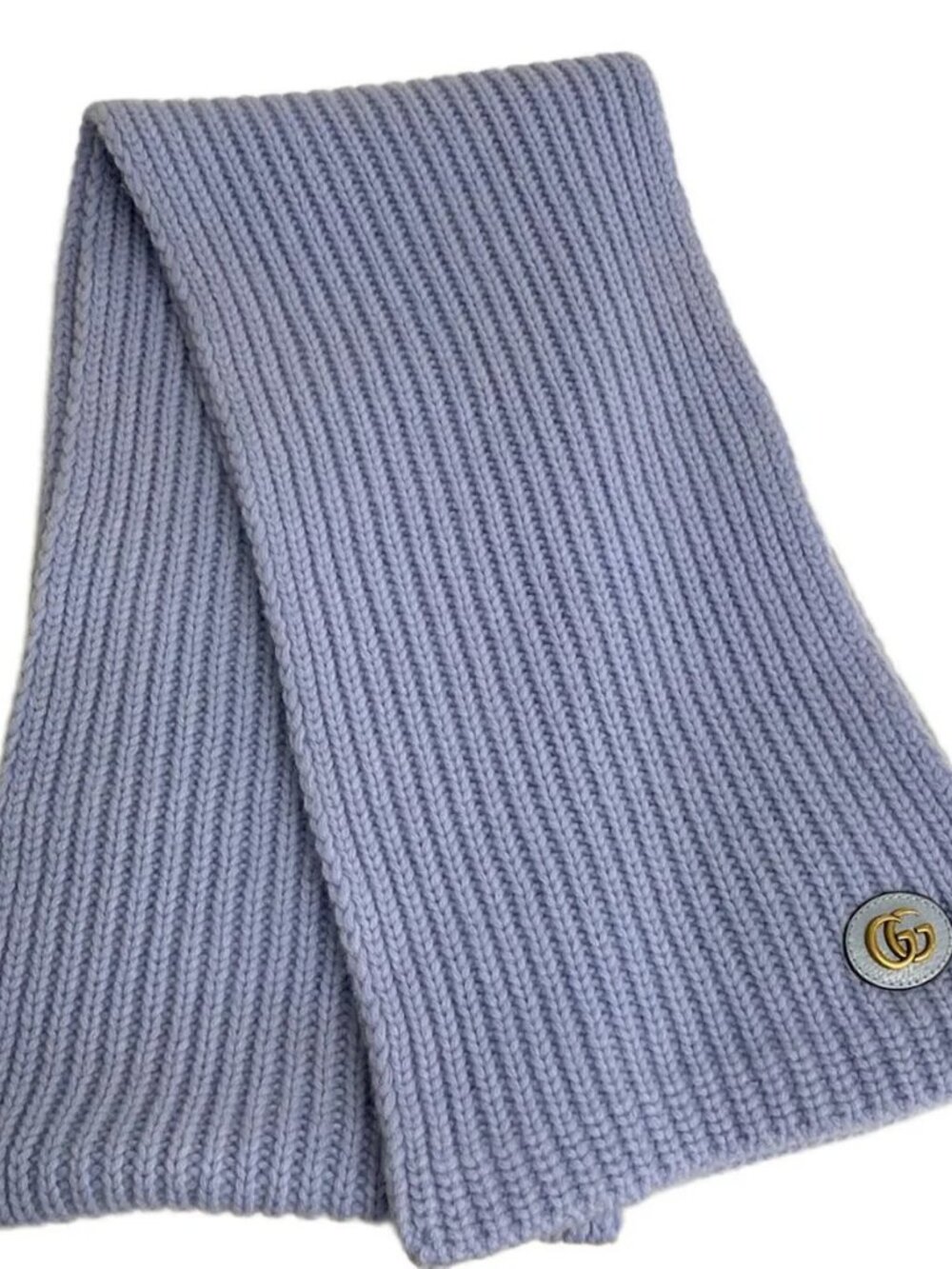 GUCCI - 773426 3GB02 Light Blue Wool Cashmere Scarf - Picture 4 of 6